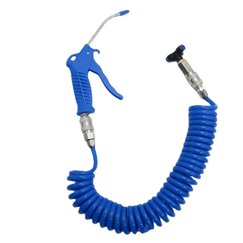 

4x6mm Heavy Duty Air Dust Blow Gun Kit, 50cm Long Pneumatic Coiled TPU Hose Air Duster Gun Remover for Air Compressor