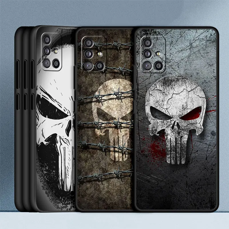 Marvel Superhero Punisher Case For Samsung Galaxy A52 A53 A12 A13 A32 A71 A33 A21s A23 A31 A22 A72 A03 A14 A54 A34 Phone Cover