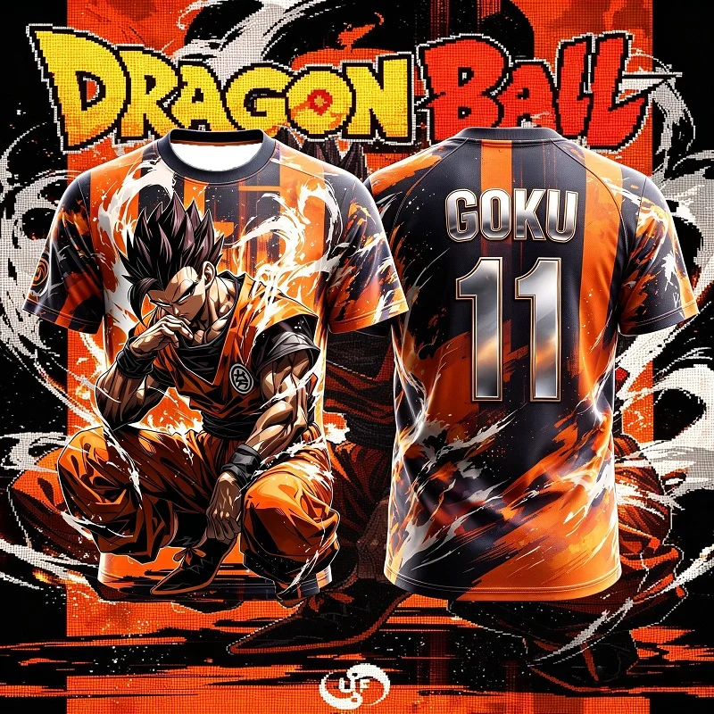 2026 Anime Fußballtrikot Dragon Ball Herren Damen Oversize T-Shirt Sommer Schnelltrocknend Sport Atmungsaktiv Oversize Cosplay T-Shirt – Detail 8