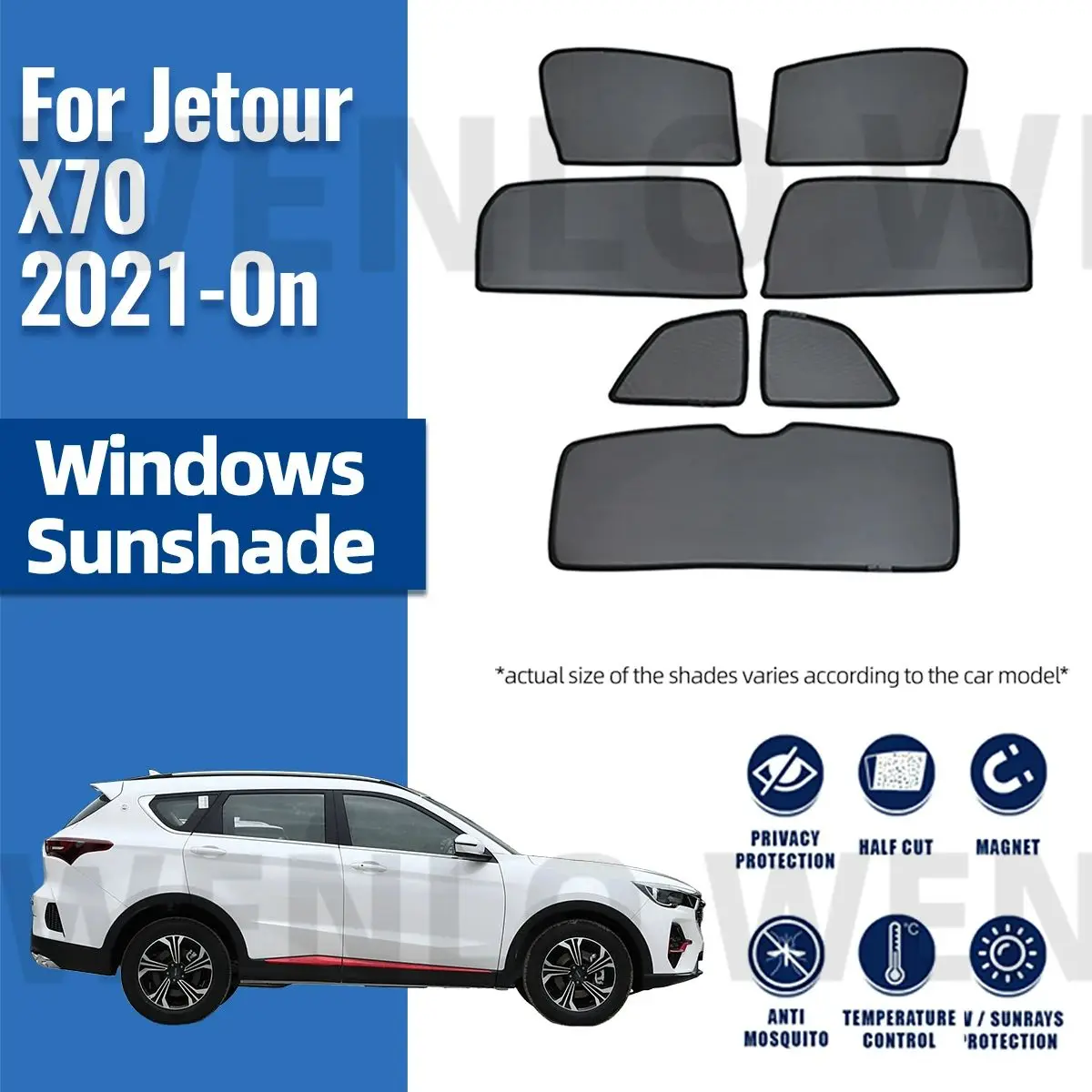 

For Jetour X70 2021-2024 Magnetic Car Sunshade Visor Front Windshield Frame Curtain Baby Rear Side Window Sun Shade Shield