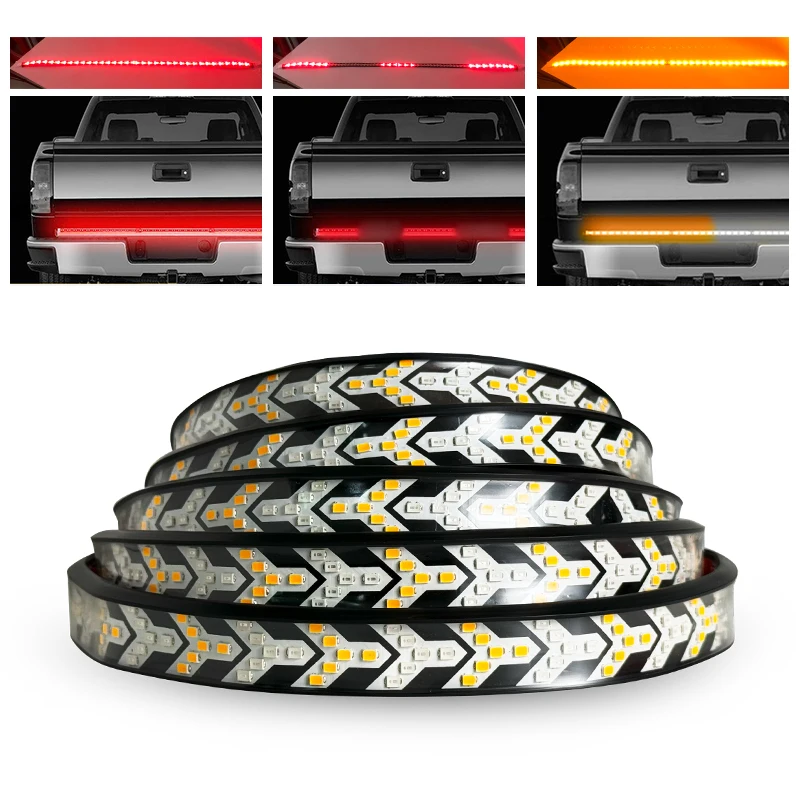 

12V 24V Led Truck Tailgate Light Strip Rear Pickup Tail Light Bar Waterproof dynamic steering signal light