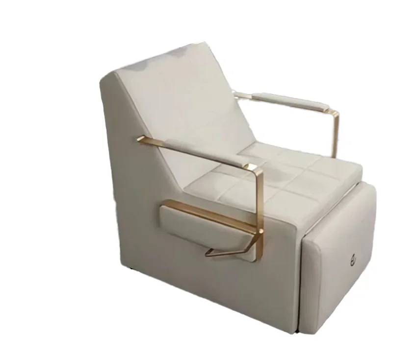2026 Modern Synthetic Leather Hair Salon Shampoo Bed Chair with White or Black Basin for Spa and Beauty Durable Metal Material