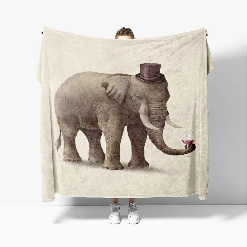 Home decoration plush Sofa blanket Cats and Elephants Bedspread on the bed  fluffy soft blankets thick blanket for winte