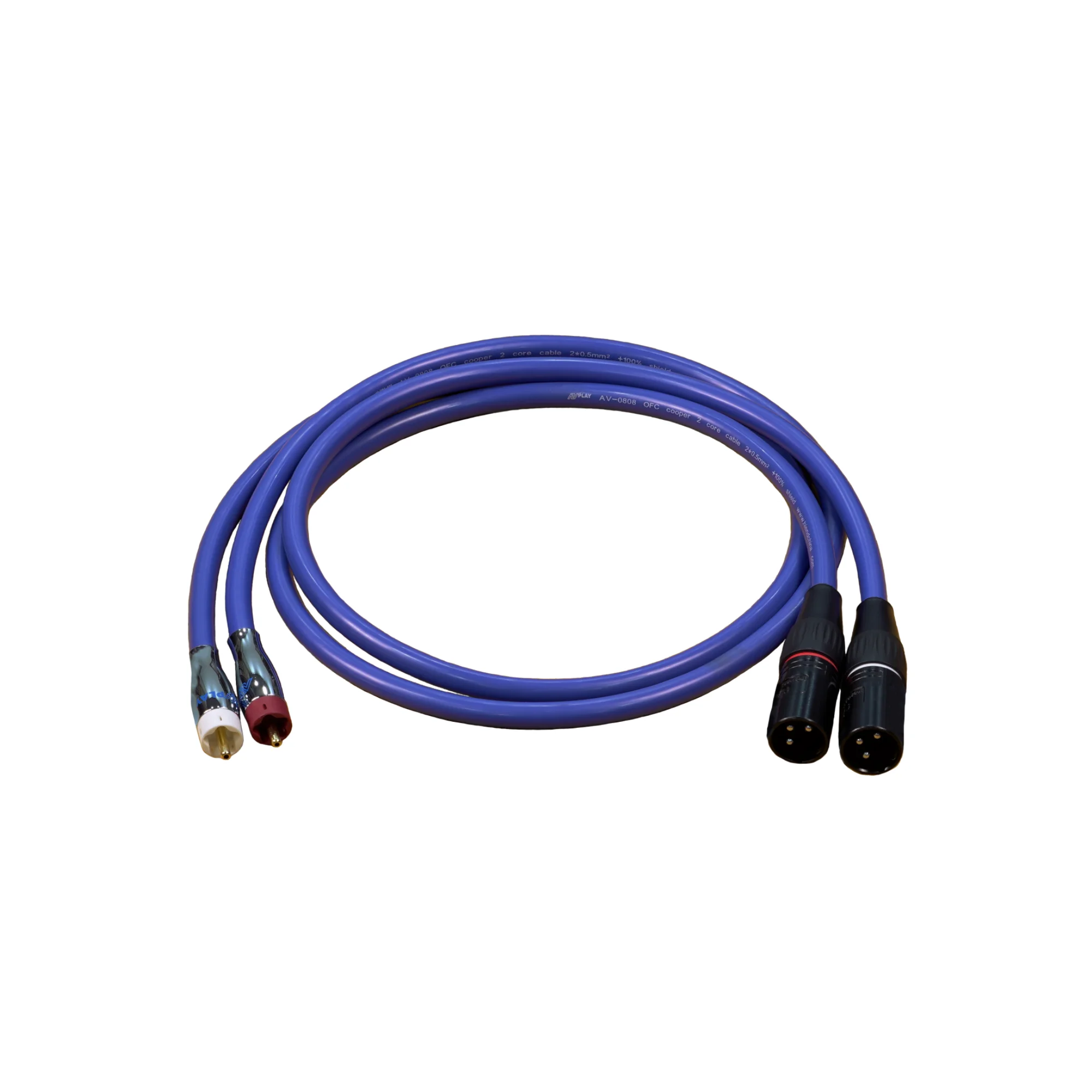 AVplay AV-0810 RCA To XLR Male-Female Cable HiFi Audiophile Hi-end Quality 4N Cooper 1M 1.5M 2M 3M 3.5M