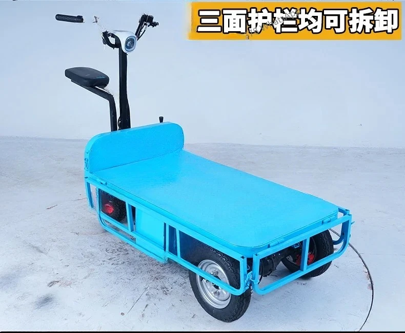 Electric Flatbed Hand Truck Warehouse Hand Push Stall Transport Dragging Goods Small Cart