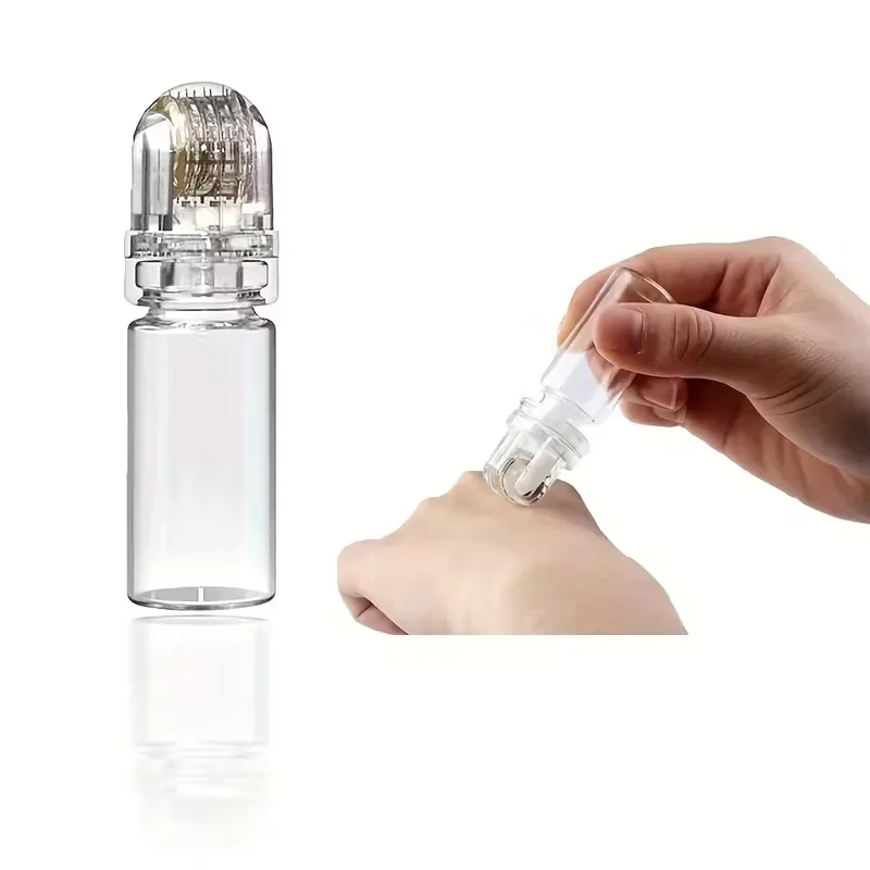 1PCS 64Pins Titan Micro Nadel Roller Hautpflege Gerät Heimgebrauch Lip Gesicht Stirn Haar Kopfhaut Serum Applikator – Detail 4