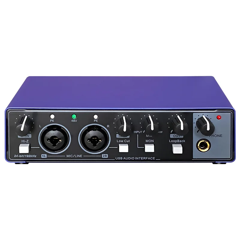 MD22 USB Audio Interface with Loopback 48V Phantom Power for Streaming Podcast Recording and Music Production