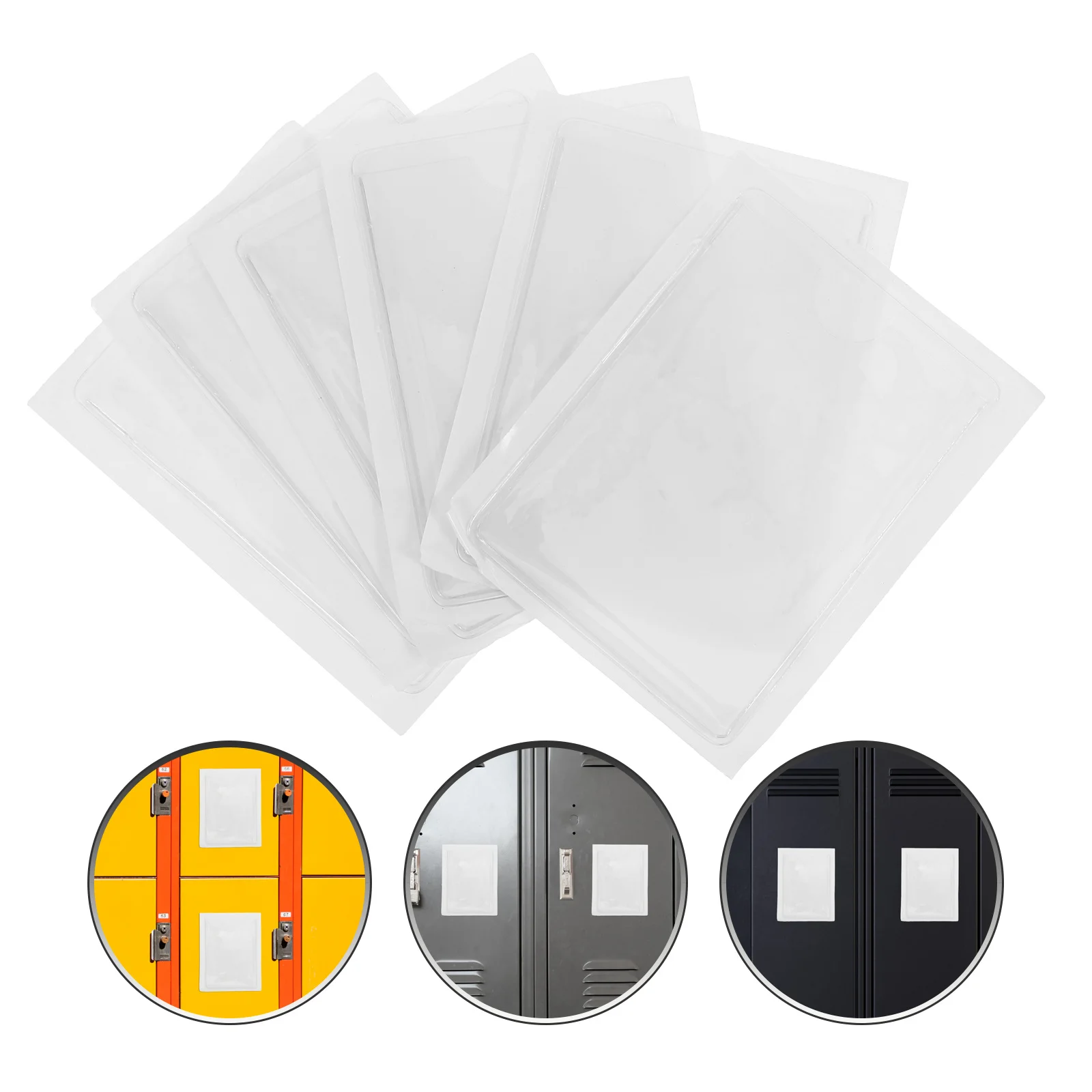 

6pcs Self Adhesive Card Sleeves 7.2X10Cm Clear Plastic Pocket Protectors For Labels Tags Transparent Index Card Holders
