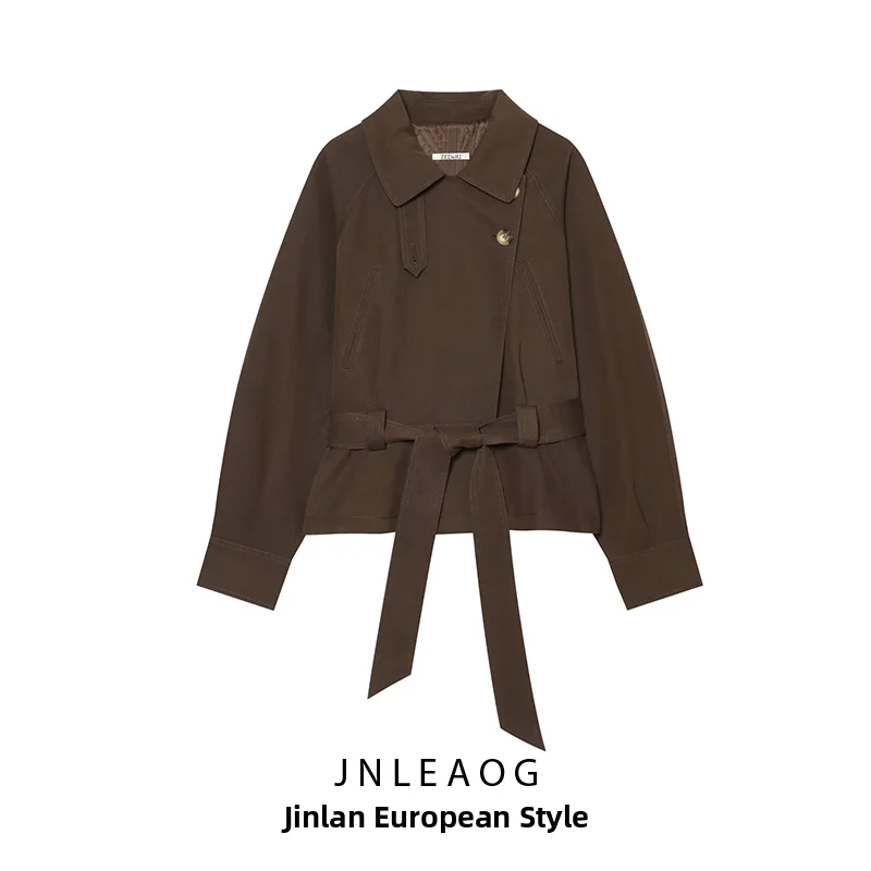Fashionable Double-Breasted Jacket Coat Style Outerwear for Women Autumn New Arrival JNLEAOG Polyester Long Sleeve Button Clo...