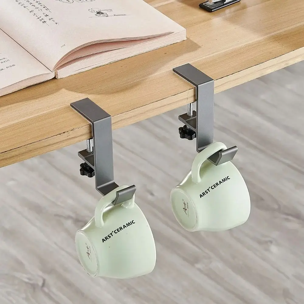 Portable Desk Edge Hook Removable Punch-free Hanging Bag Hook Adjustable Spacing Save Your Space Backpack Storage Rack Desk Side