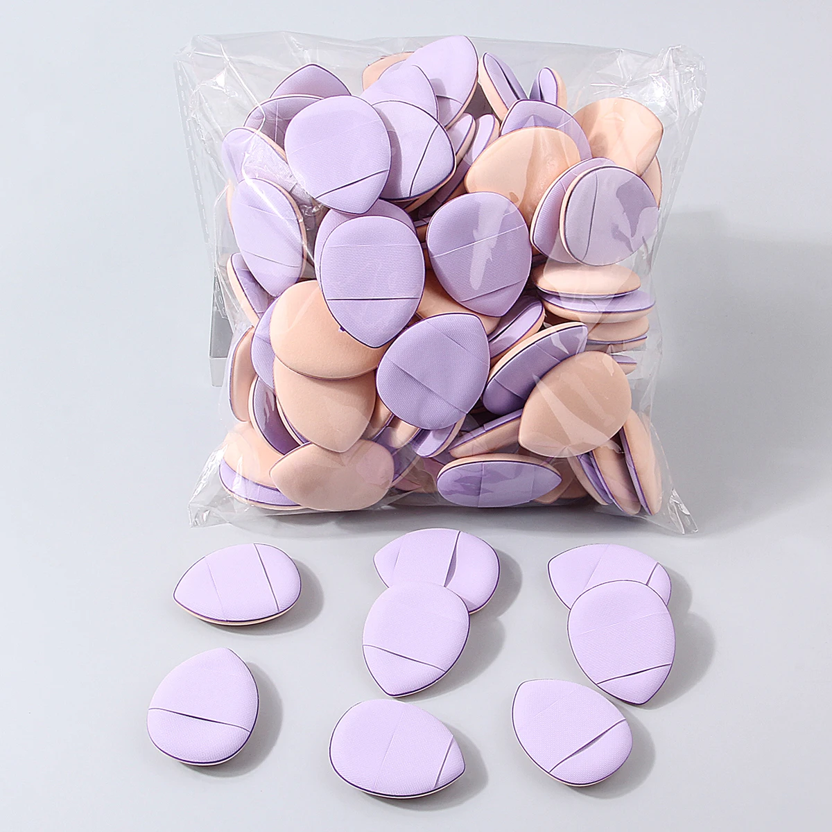 Juego de esponjas de maquillaje para pulgar, 100 Uds., esponja suave sin látex en polvo, herramienta de maquillaje profesional para base, corrector y rubor