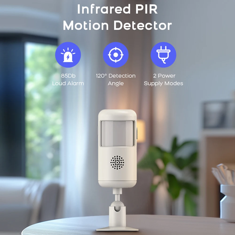 

Smart WiFi PIR Motion Sensor, Compatible with Tuya Smart Life Alexa/Google Home, Detector for Home Security Alarm