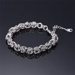 8mm Byzantine Chain Braclets for Woman Man Black Gold Color Silver Color 18+5cm Adjustable Chain Bracelets Unisex Jewelry Gift