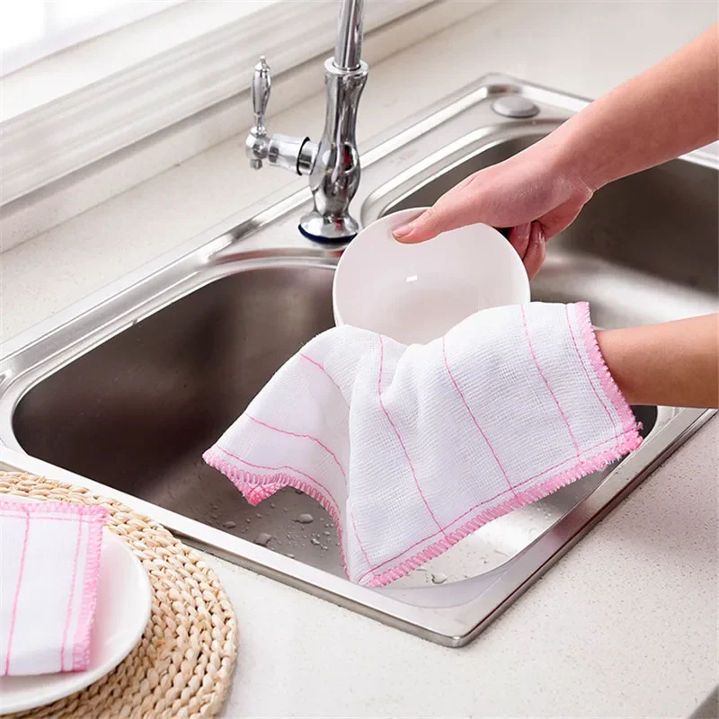 100/50/20/10pcs Wood Fiber Cleaning Cloths Natural Green Absorbent Oil Free Rag Dish Washing Towels Wholesale for Kitchen Clean