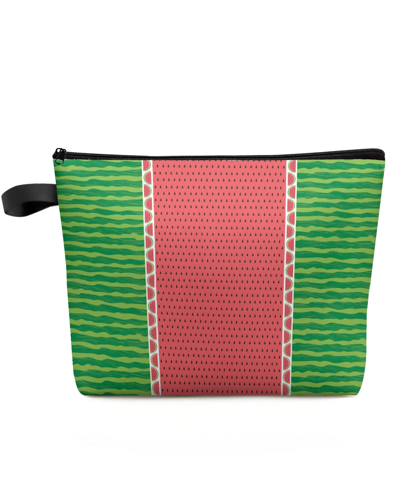 Watermelon Fruit Watermelon Skin Stripes Makeup Bag Pouch Travel Essentials Women Cosmetic Bags Organizer Storage Pencil Case