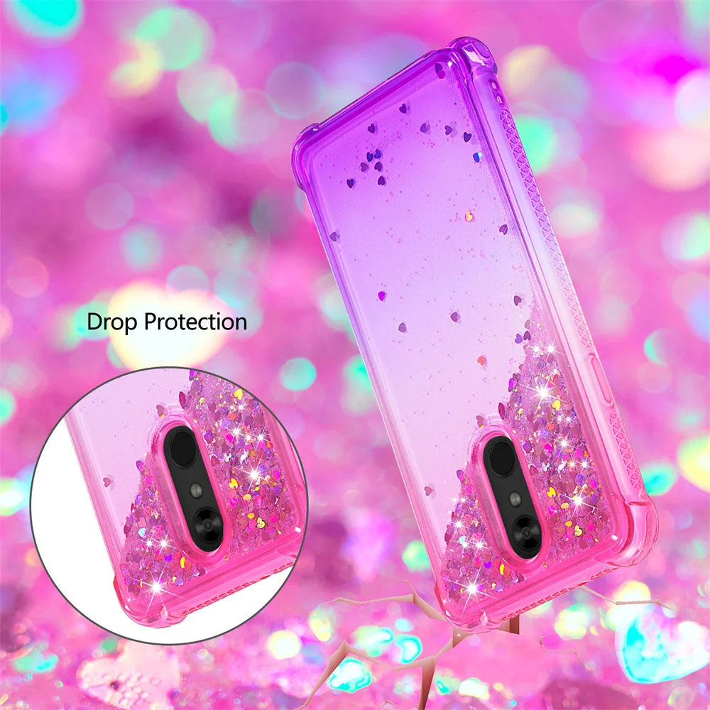 Colorful Gradient Quicksand Glitter Case For LG Stylo 5/K31/K40/K51/K12 Plus/Q Stylus/Stylo 4/LV3 K8 2018/G9 Velvet Sparkle Case