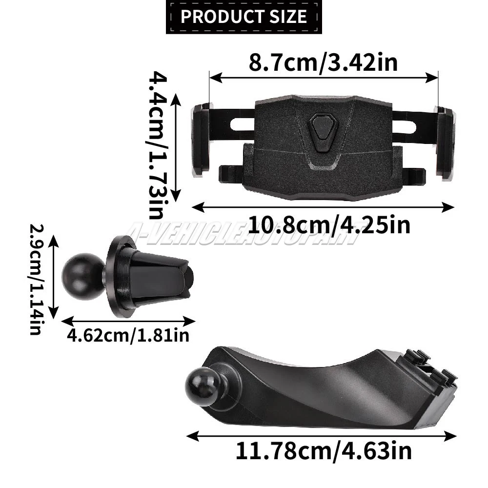 Neu für Jogger Sandero Logan MK3 1 Stück Schwarzer Armaturenbrett-Handyhalter Smartphone-Halterung Auto-Zubehör – Detail 2
