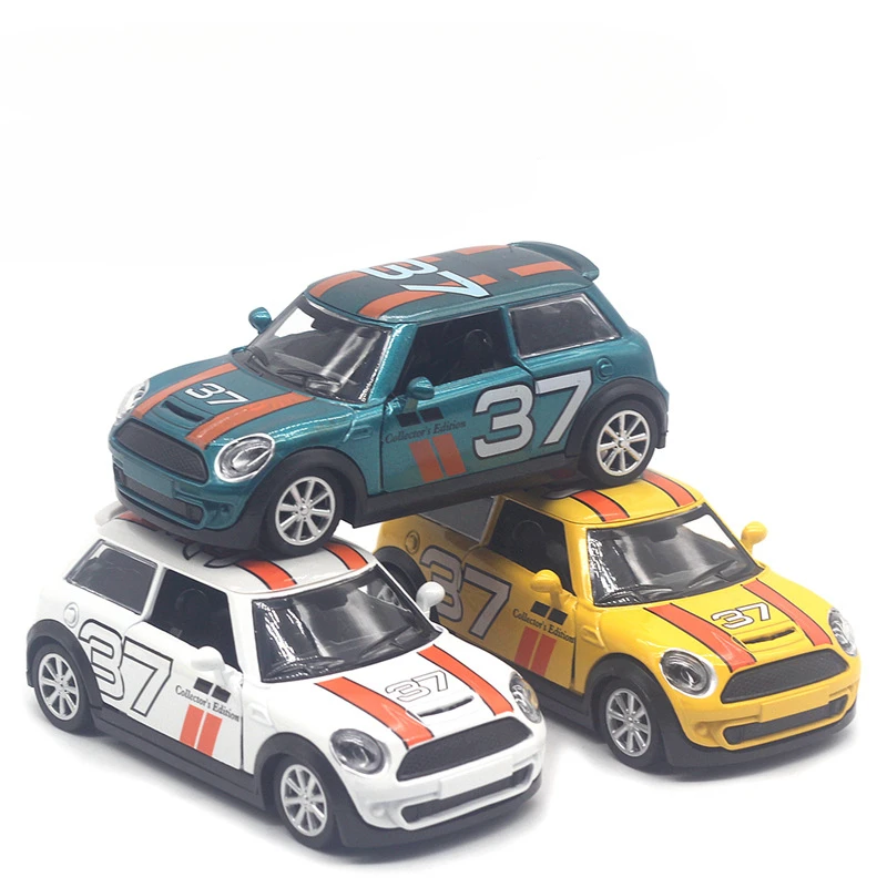 1:32 سبيكة ميني كوبر رسمت نموذج سيارة رالي التراجع فتح الباب نموذج سيارة هدايا لعبة للأطفال #4