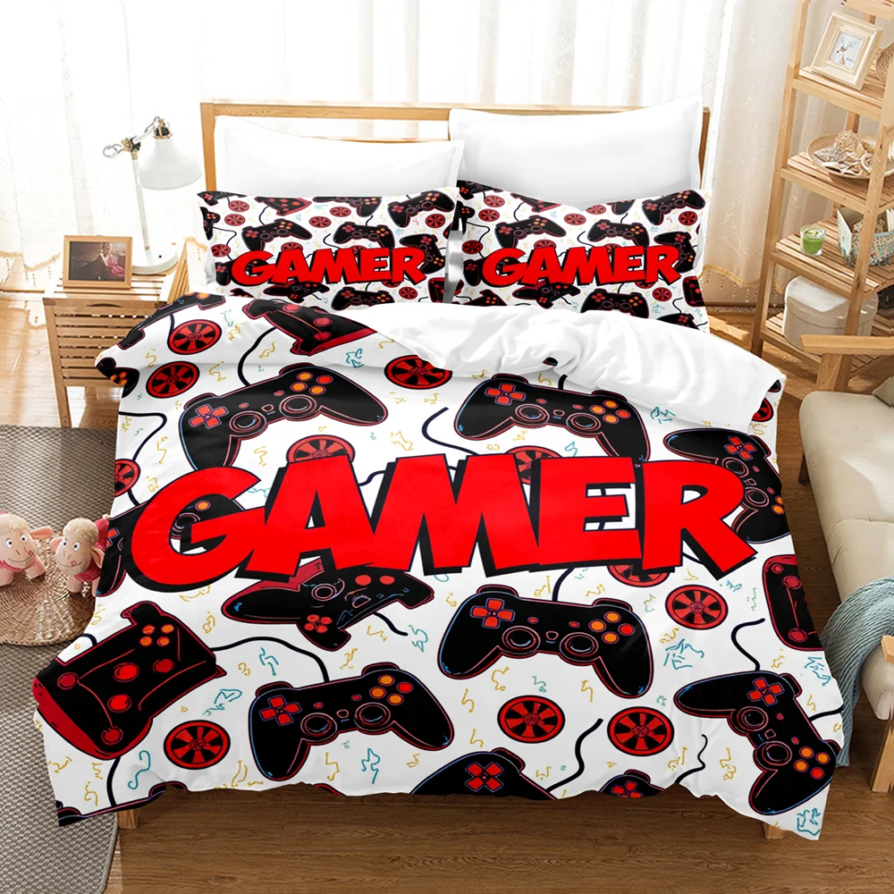 Fashion Red Gamepad Bedding Set Controller Comforter sets bed sheets set King size bedding set Quilt set Bed linen