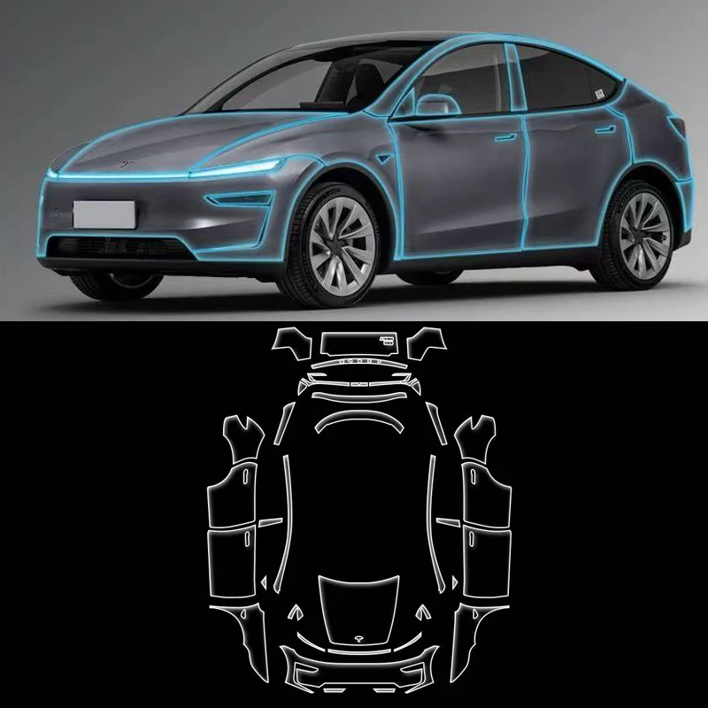 

1 компл. для Tesla Model Y Juniper 2025-2026 8,5 Mil предварительно вырезанный PPF полная защита автомобильной краски ТПУ PPF пленка прозрачный бюстгальтер