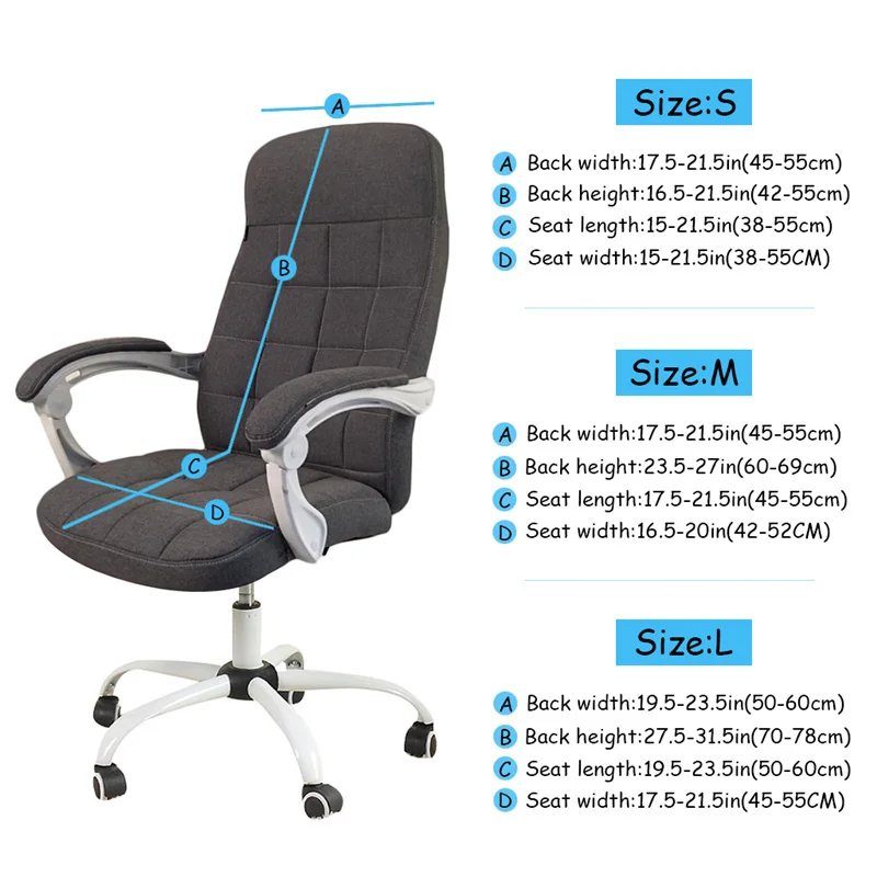 Elastic Office Lift Computer Plain Chair Cover Modern Anti-dirty Boss Rotating Chair Seat Case Removable Waterproof Slipcovers