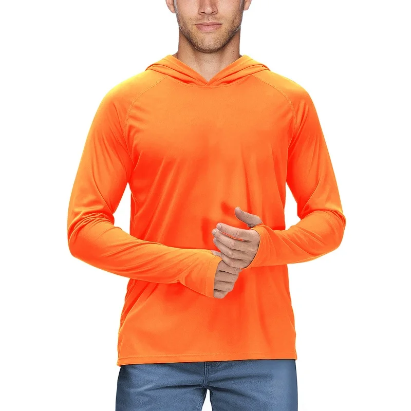 Fishing Suit Summer Long Sleeve Hooded Slim Fit UV Protection Clothing For Men Outdoor Hiking Mountaineering Skin Clothing