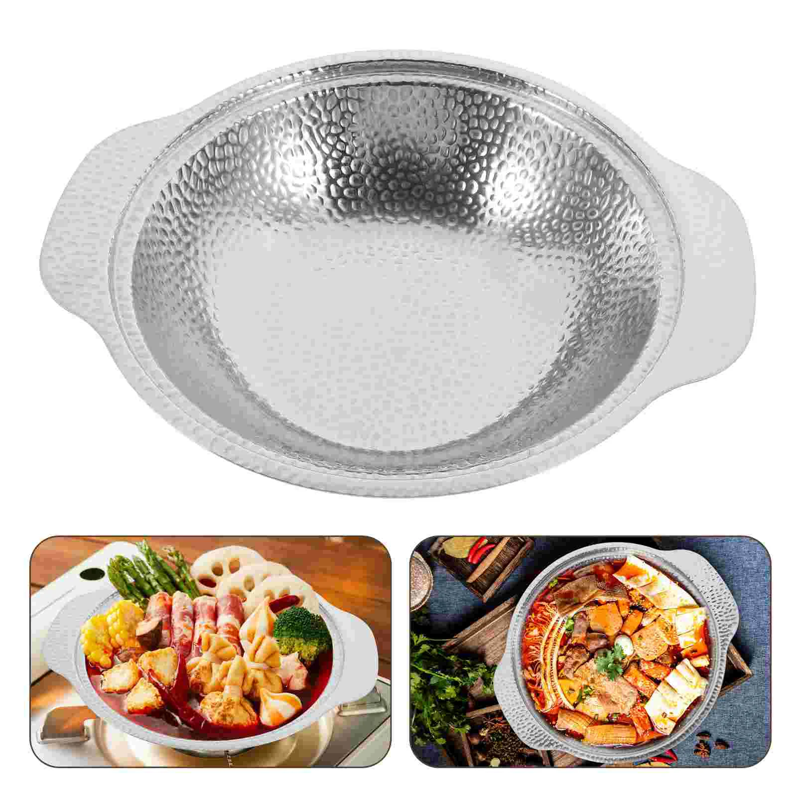 

Stainless Steel 20CM Double Ear Sukiyaki Pan Hot Pot for Ramen Shabu Fast Heating Multi Purpose Kitchenware Gift