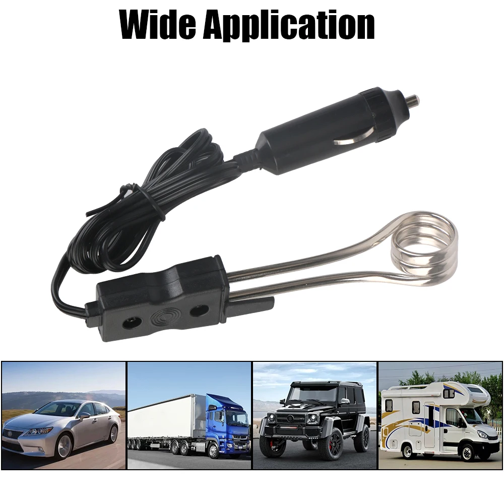Calentador seguro de alta calidad, calentador de inmersión para coche de 12V y 24V para té, café, agua, encendedor de cigarros, calentador eléctrico portátil
