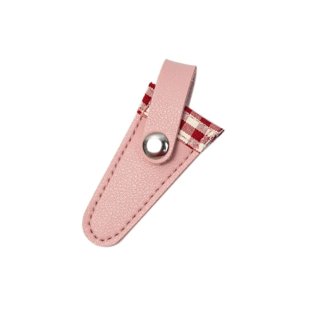 Embroidery Scissors Protective Cover Sleeve Colorful Lattice PU Scissors Protection Case Vintage Dead Skin Tweezers Cap