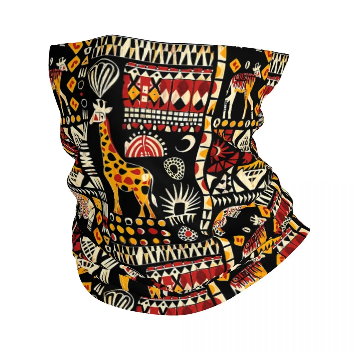 Traditional Ornament Thin Bandana Neck Gaiter African ethnic Wrap Scarf Headband Neck Cover