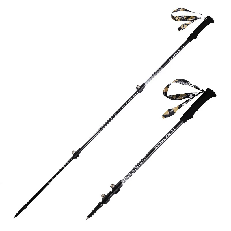 

Wholesale Carbon Fiber Trekking Pole with EVA Handle Ultra-Light Telescopic Folding Cane Outdoor Activities Factory Dropshipping