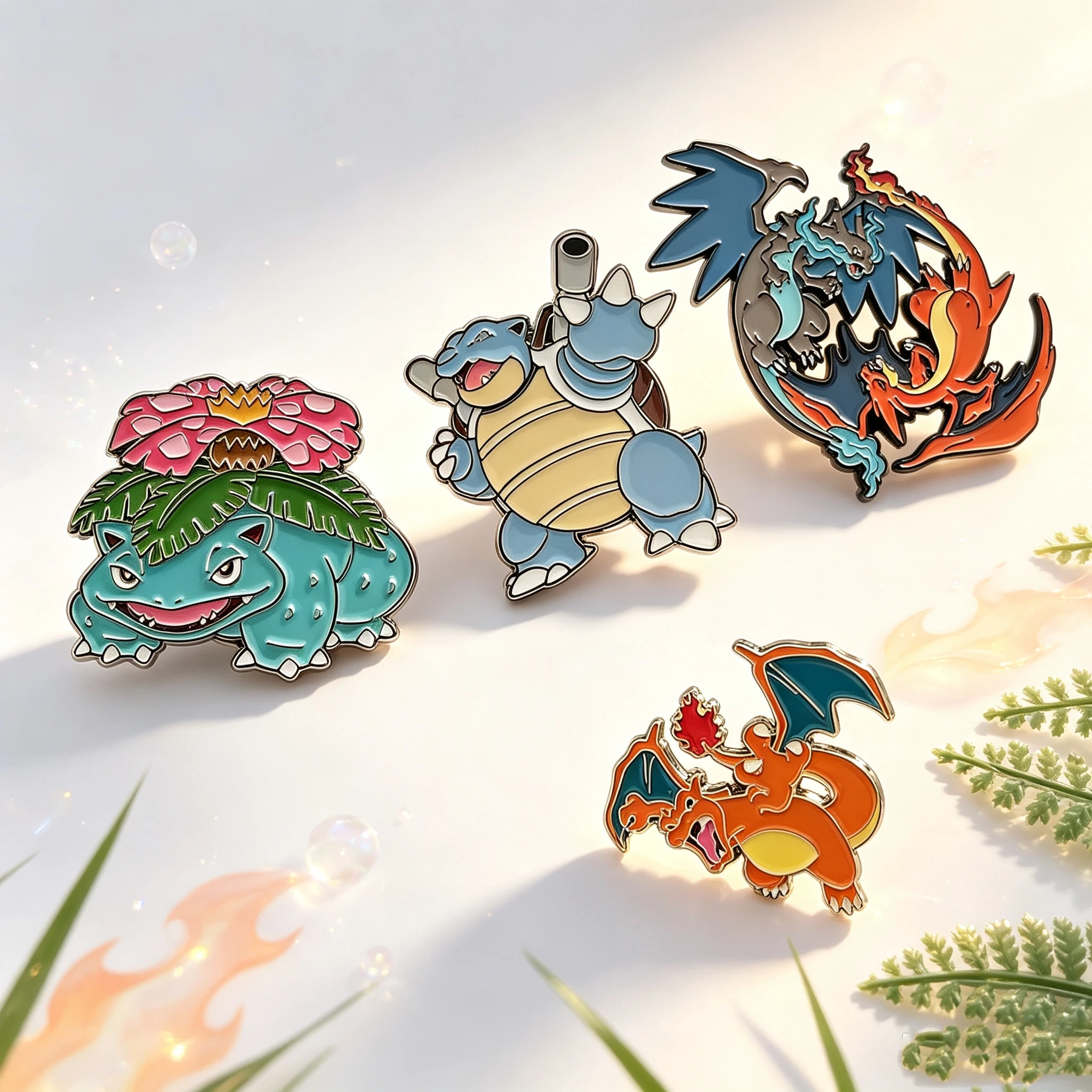 4Pcs Cool Fantasy Creature Metal Enamel Pin Set, Decorative Lapel Pins for Denim Jackets Backpacks Clothing