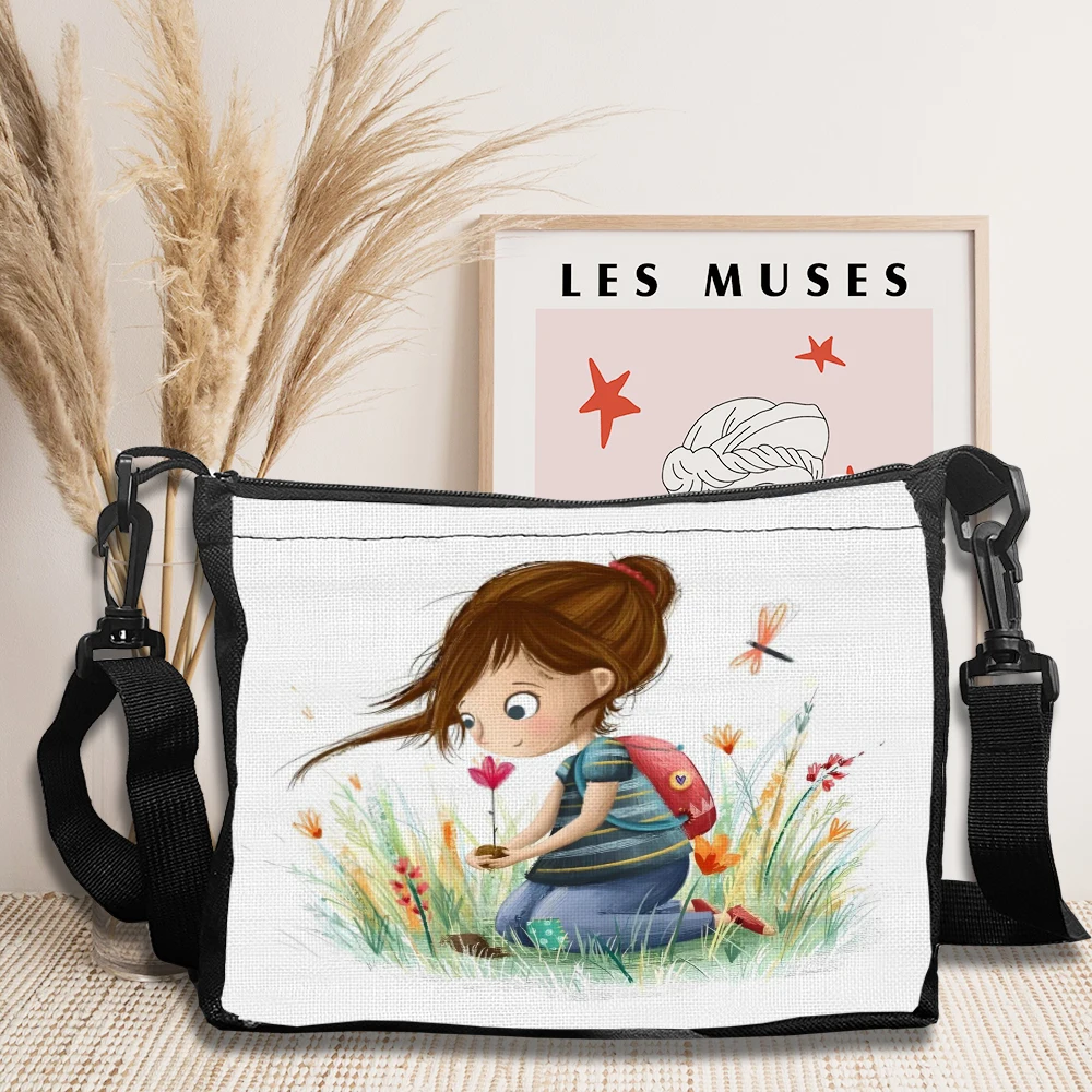 

Art Girl Fashionable Trendy Handbag For Women With Large Capacity Durable Foldable Multi-function Shoulder Bag 5.27