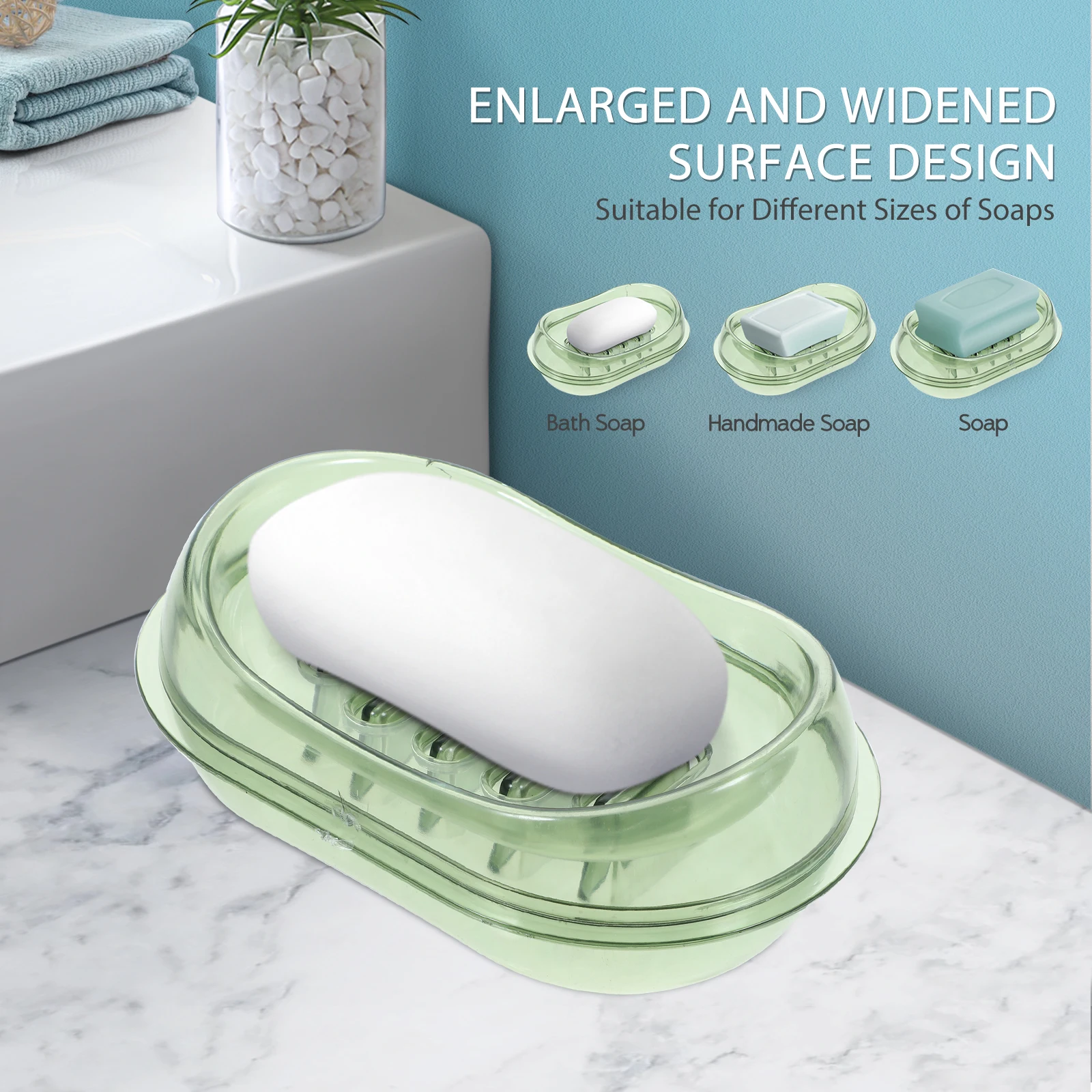 

Box Plastic Container Holder Bathroom Case Double Layer Drainage Travel Decorative Dish Fits Kitchen