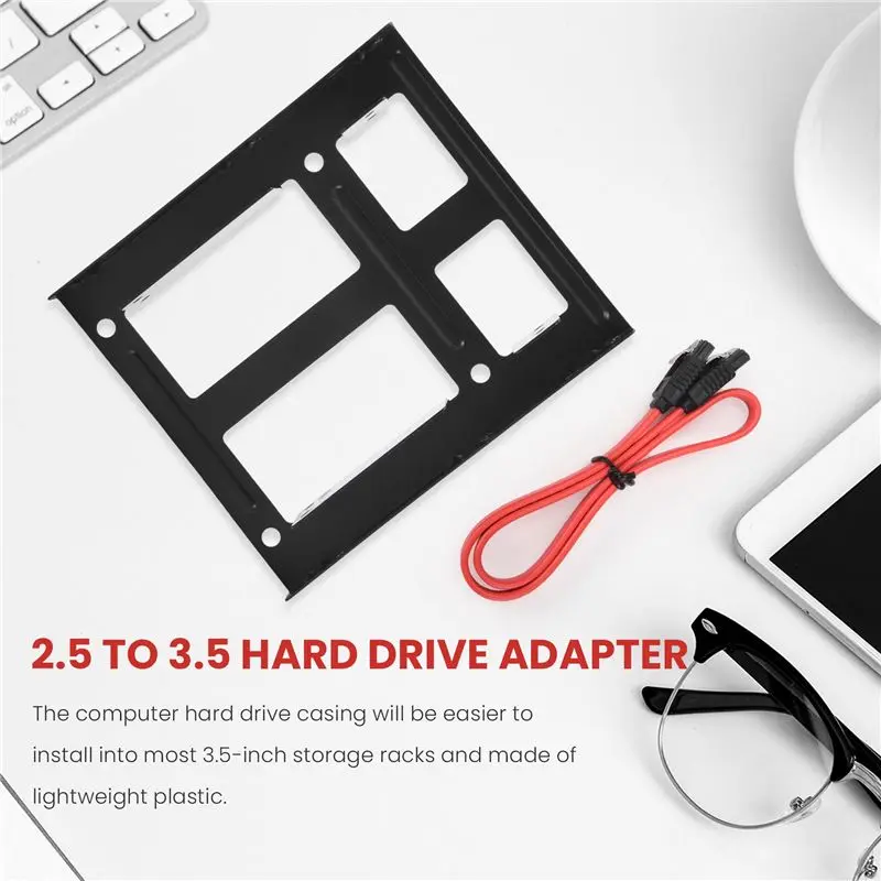 A23F-Dual SSD HDD تصاعد قوس 3.5 إلى 2.5 مجموعة محرك القرص الصلب الداخلي كابلات 2.5 القرص الصلب إلى 3.5 علبة خليج العلبة