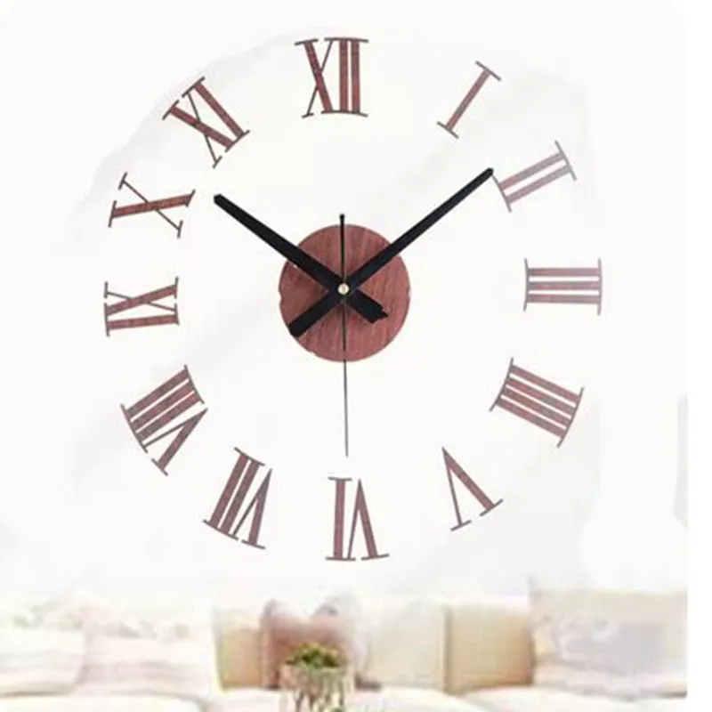 3D Acrylic Digital Wall Clock Roman Numerals Design Mirror Wall Clock Fashion Large Round Wall Clock DIY Self Adhesive Clocks
