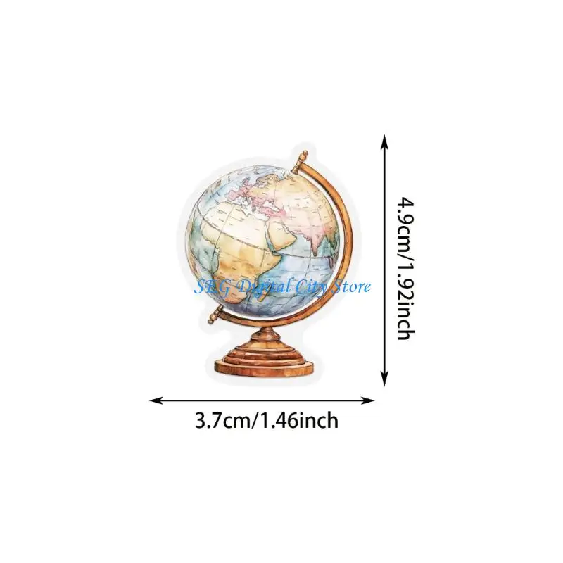 U75B 50 pezzi adesivo per album da viaggio cartone animato adesivo per diario in PET impermeabile per notebook chitarra