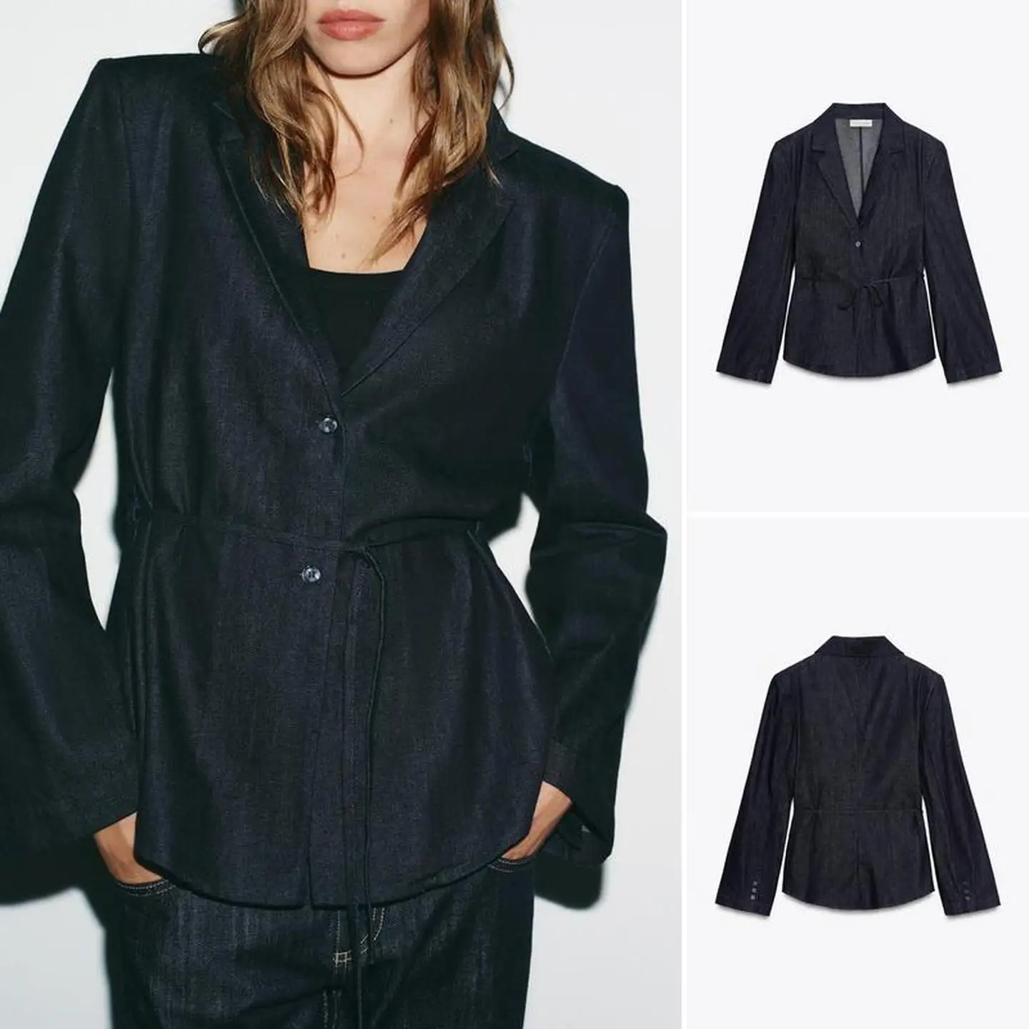 Simple Ele banlieue Sle irt costume Jaet avec ceinture début d'automne vêtements de travail décontracté coupe ajustée grande taille manteau pour femmes