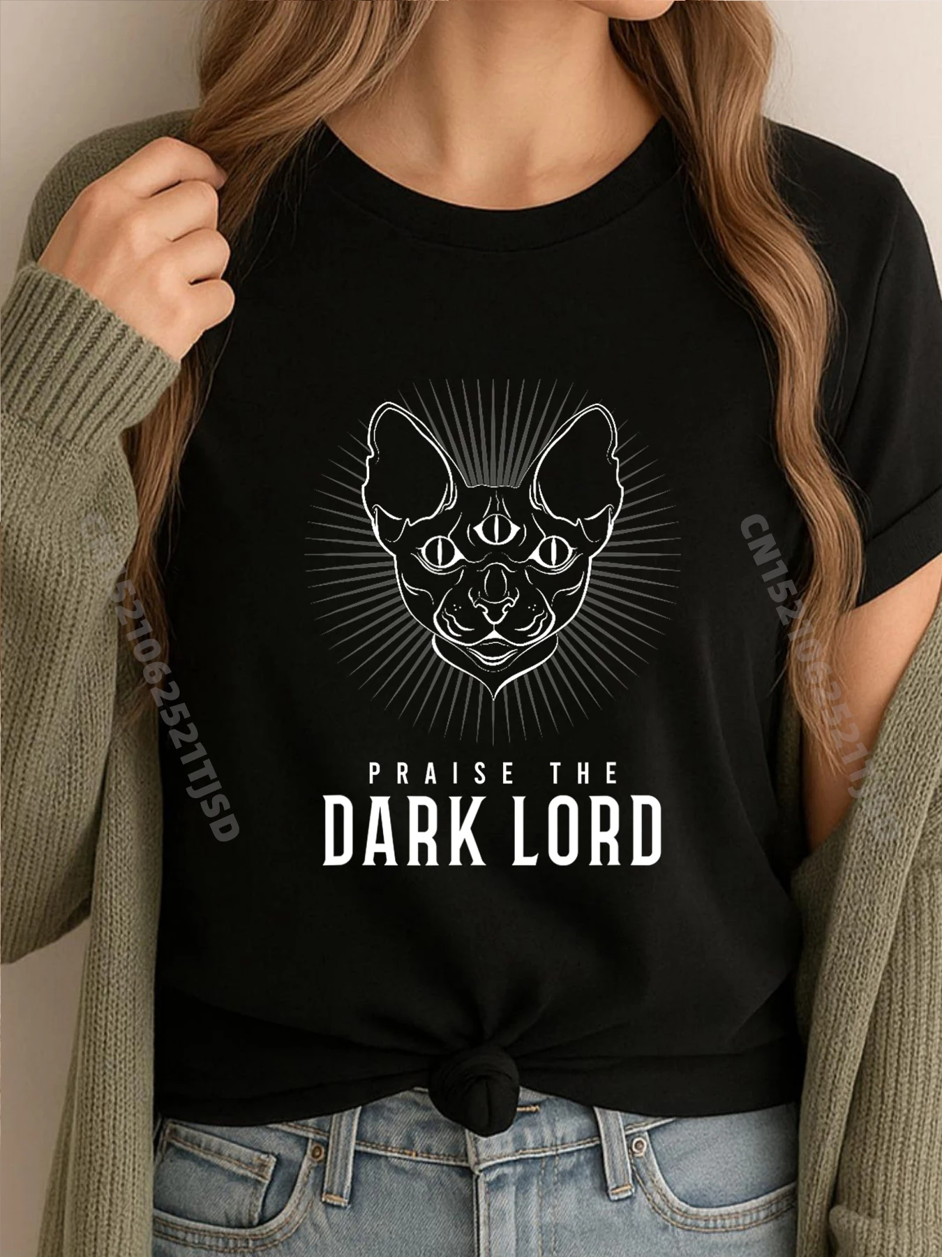 

Black Metal Goth Sphynx Cat Dark Lord Halloween Mens Clothing 2025Adult T Shirt Graphic