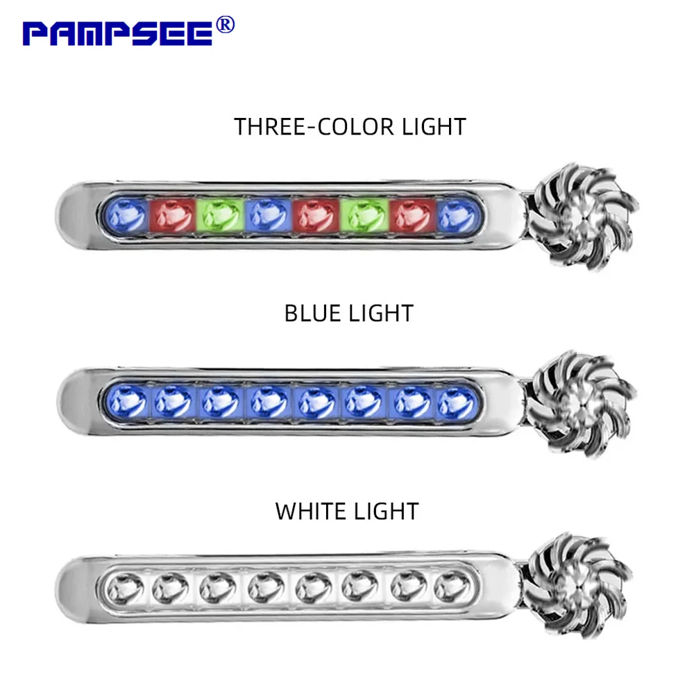 

Wind Powered Car LED Daytime Running Light Auto Rotating Fan Shape Auxiliary Lamp Creative Car DRL Grille Headlight Accessories