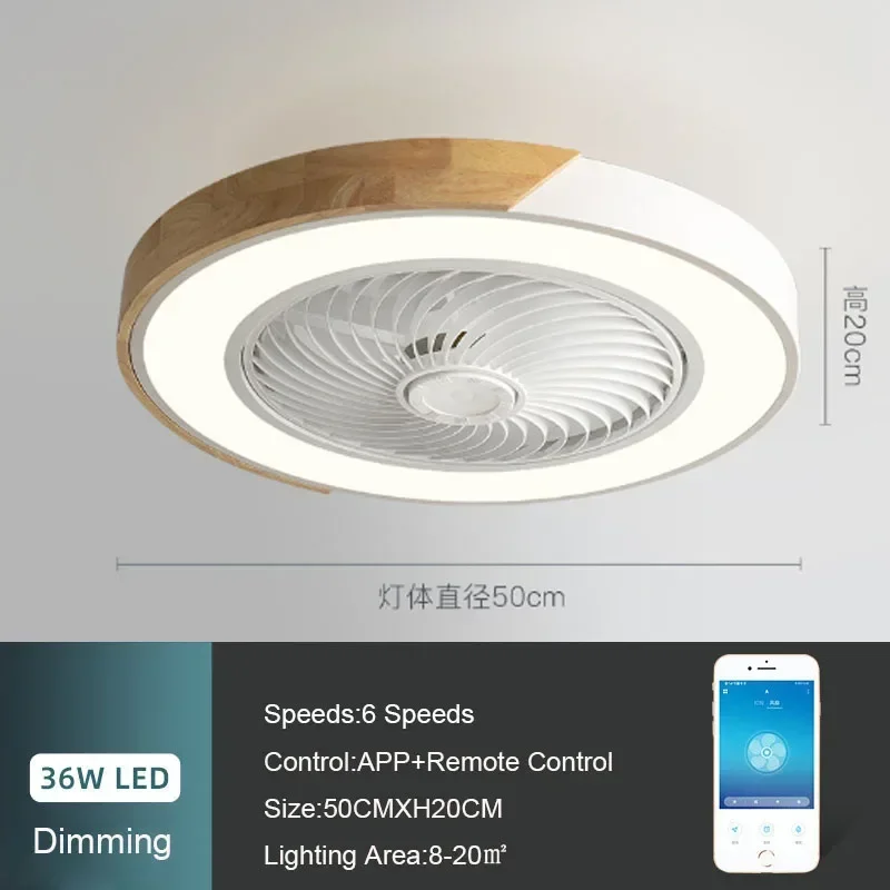 wushiyu Nordic smart Decken ventilatoren mit Licht für Wohnzimmer Esszimmer blätter reversible 6-Gang 52cm Ventilatoren Beleuchtung 36w niedrige Boden ventilatoren Lampe 3