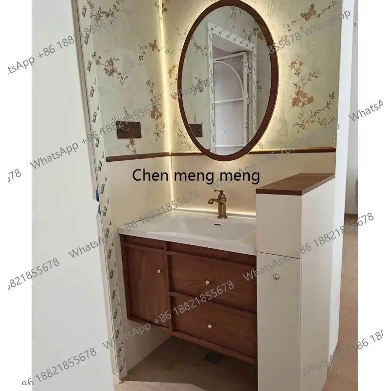 Badezimmerschrank im mittelalterlichen Stil, neue Art von Waschtisch, Badezimmerschrank mit integriertem Waschbecken, Badezimmer-Waschtischunterschrank