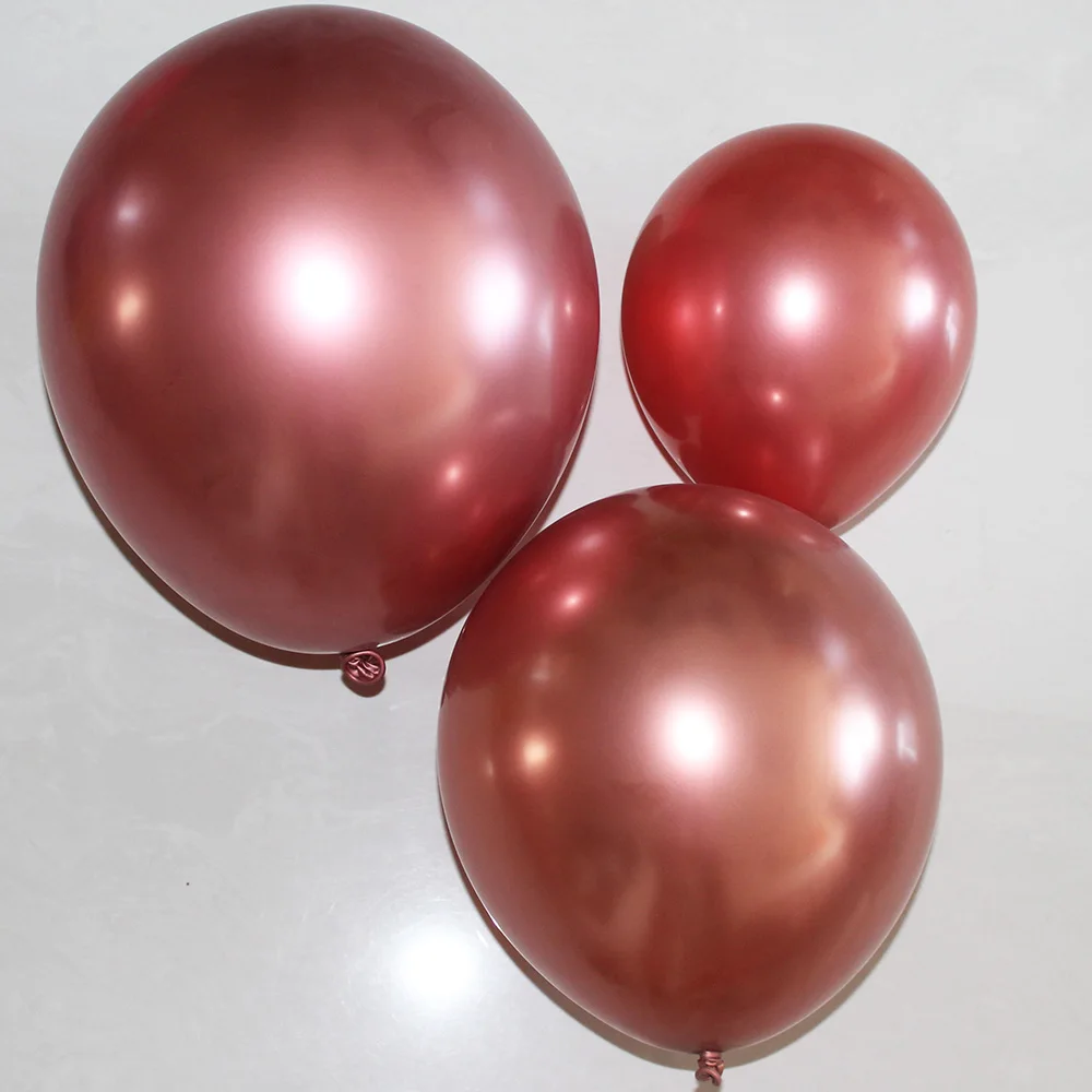 5/10/12/18Inch Champagne Vàng Hoa Hồng Vàng Chrome Bóng Kim Loại Chrome Globos Sinh Nhật Cưới đồ Trang Trí Cho Bé