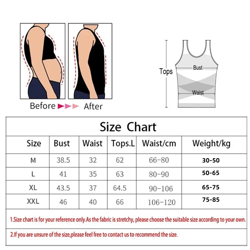 Men Slimming Compression Tank Top, Chest Abdomen Control Body Shaper Shapewear, Breathable Workout Undershirt Vest for Daily Use