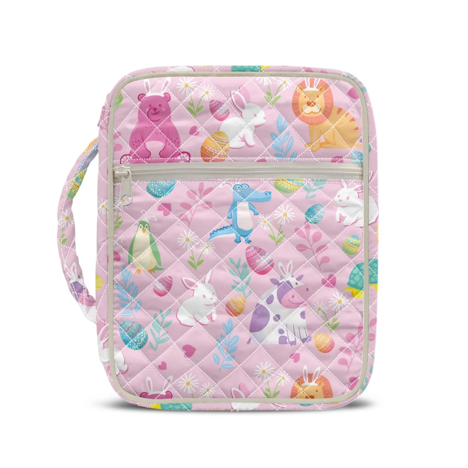 Coloranimal Easter 2026 Trending Quilted Bible Bag, Stretch Bible Cover Case for Women Scripture Study Faith Activities