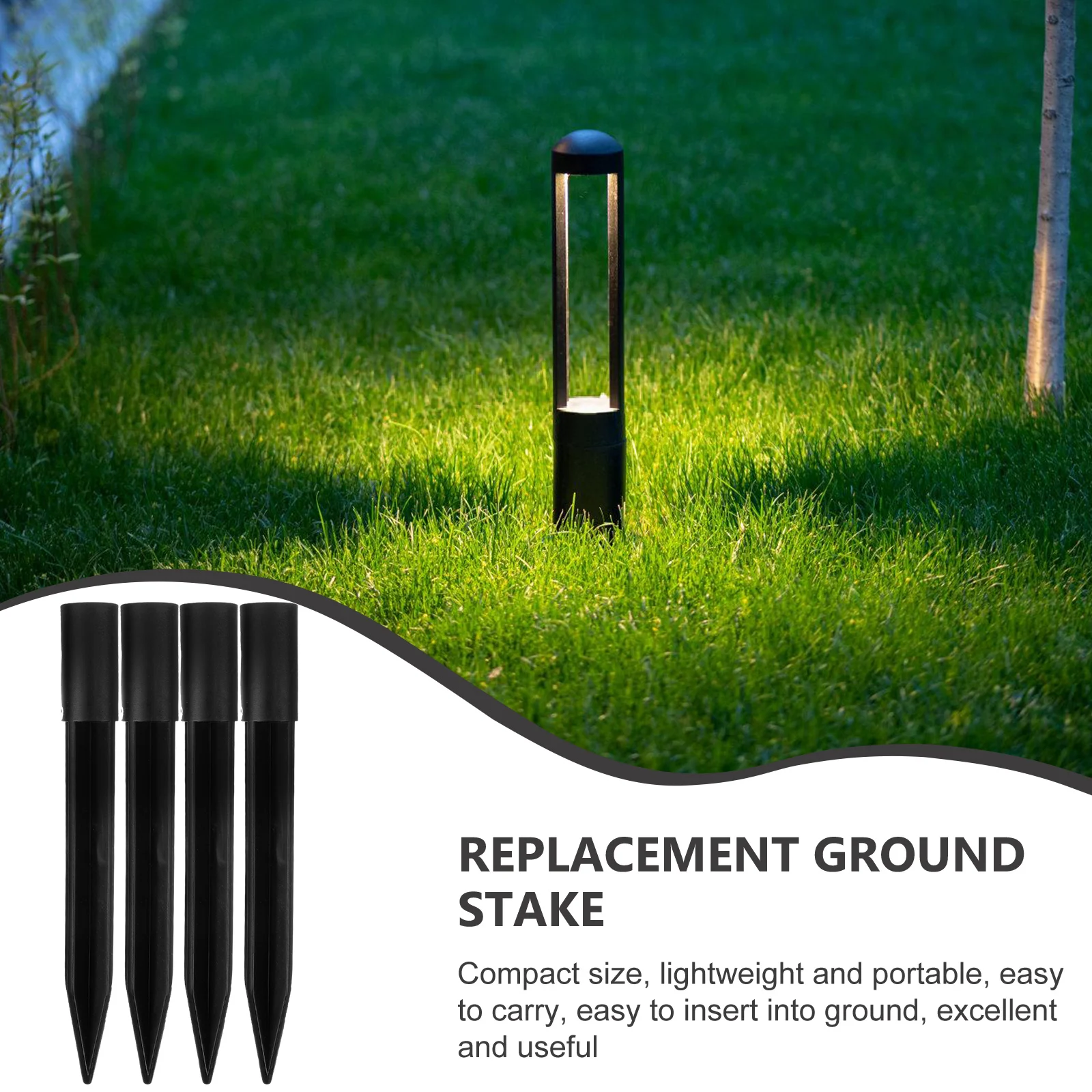 

10pcs Garden Ground Stakes Reinforced Plastic Solar Light Replacement Spikes Lightweight Easy Install Lawn Pathway Lighting