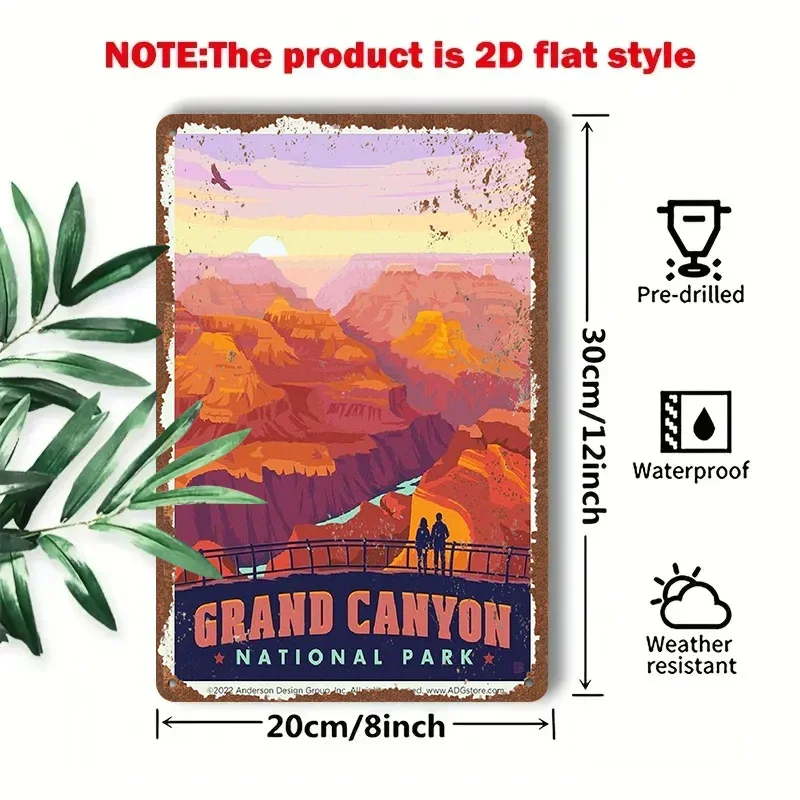 2D Flat - 1pc 2D[Flat] Metal Sign Retro Tin Painting 