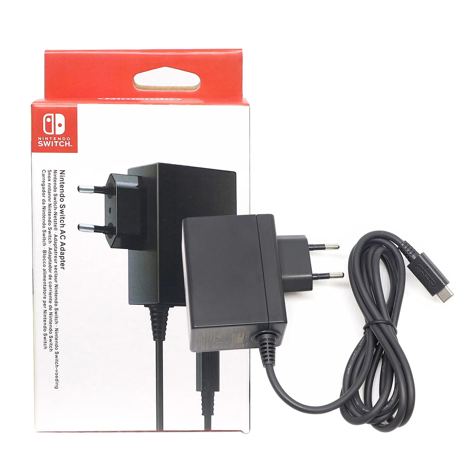 Original Tipo-C Adaptador AC Carregador para NS Switch, Carregador de energia para Nintendo Switch, UE e EUA Plug, HAC-002 EU