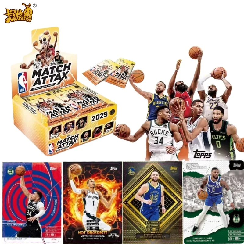

KAYOU New TOPPS Star Card 2025 NBA MATCH ATTAX Баскетбольная боевая карта Energy Pack Оригинальная карта Праздничный подарок