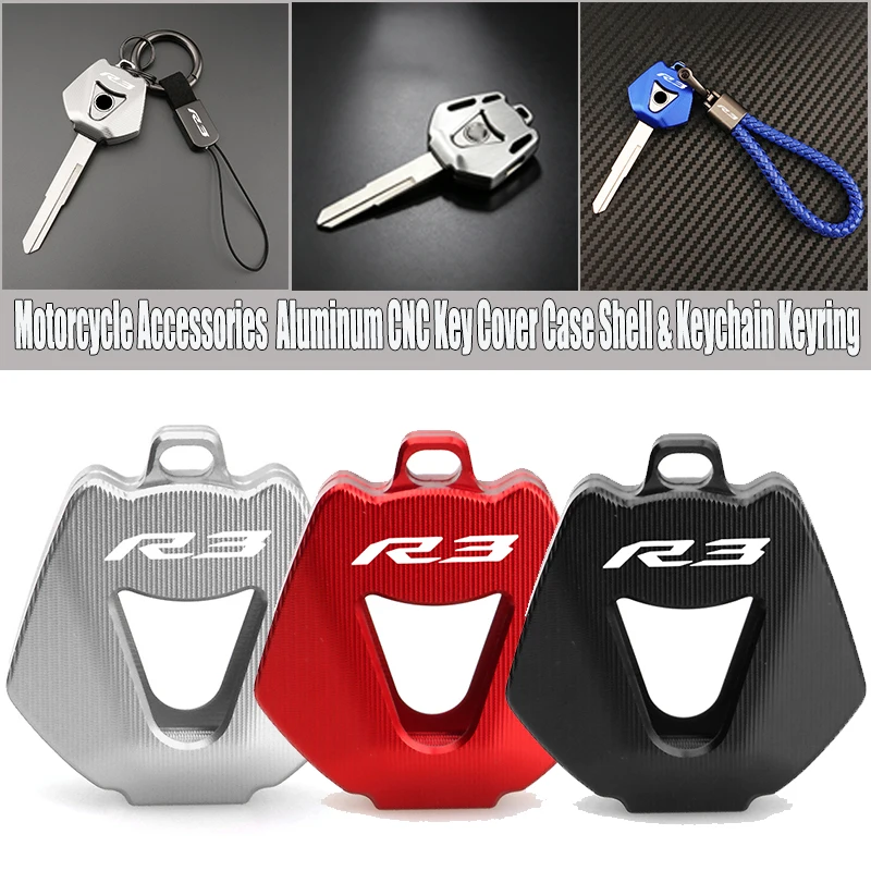 Fit-For-Yamaha-YZFR3-YZF-R3-YZF-R3-R3-FZ3-Moto-Accessories-Refitting-Parts-Aluminum-CNC-Key-Cover-Case-Shell-Keychain-Keyring